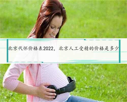 北京代怀价格表2022，北京人工受精的价格是多少
